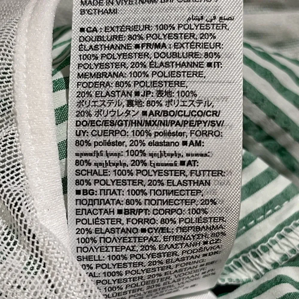 GAP Green and White Striped Men's Swim Board Shorts